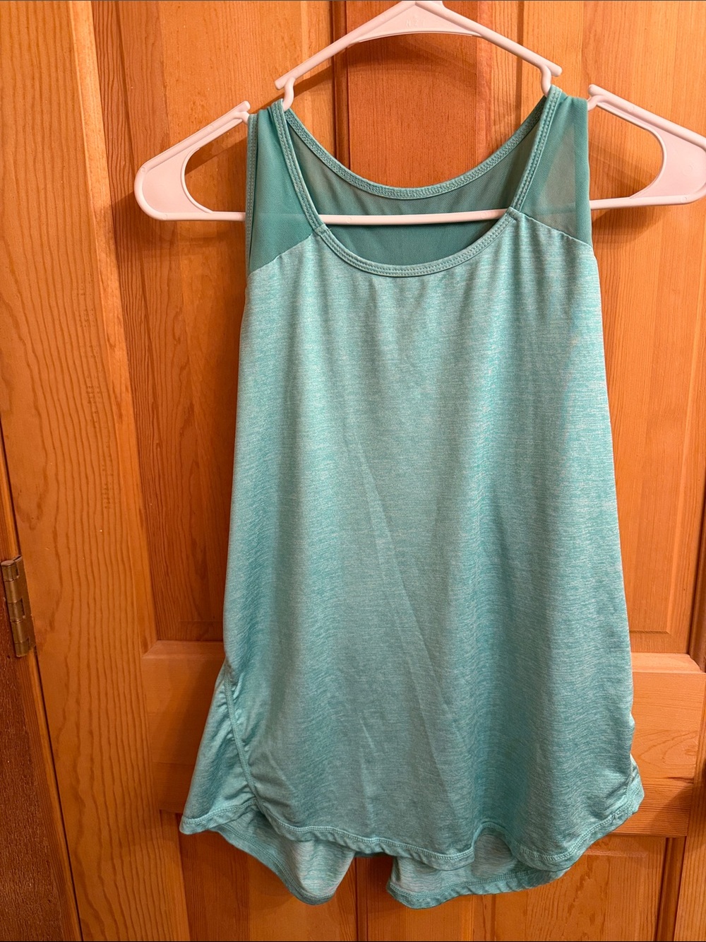 Light Teal Athletic Mesh-Yoke Tank Top